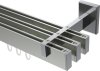 10212824-103912 Innenlauf Gardinenstange Aluminium / Metall eckig 14x35 mm 3-läufig SMARTLINE - Paxo Edelstahl-Optik / Chrom (WA lang)