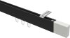 10212916-102832 Innenlauf Gardinenstange Deckenmontage Aluminium / Metall eckig 14x35 mm SMARTLINE (Universal) - Lox Schwarz / Weiß