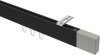 10212916-102839 Innenlauf Gardinenstange Deckenmontage Aluminium / Metall eckig 14x35 mm SMARTLINE (Universal) - Lox Schwarz / Edelstahl-Optik