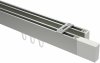 10212917-XX3932 Innenlauf Gardinenstange Deckenmontage Aluminium / Metall eckig 14x35 mm 2-läufig SMARTLINE (Universal) - Lox Edelstahl-Optik / Weiß