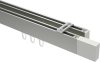 10212917-XX3932 Innenlauf Gardinenstange Deckenmontage Aluminium / Metall eckig 14x35 mm 2-läufig SMARTLINE (Universal) - Lox Edelstahl-Optik / Weiß