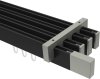 10212918-102839 Innenlauf Gardinenstange Deckenmontage Aluminium / Metall eckig 14x35 mm 4-läufig SMARTLINE - Lox Schwarz / Edelstahl-Optik