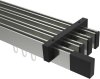10212918-103928 Innenlauf Gardinenstange Deckenmontage Aluminium / Metall eckig 14x35 mm 4-läufig SMARTLINE - Lox Edelstahl-Optik / Schwarz