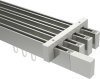 10212918-103932 Innenlauf Gardinenstange Deckenmontage Aluminium / Metall eckig 14x35 mm 4-läufig SMARTLINE - Lox Edelstahl-Optik / Weiß