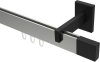 10212919-103928 Innenlauf Gardinenstange Aluminium / Metall eckig 14x35 mm SMARTLINE - Lox Edelstahl-Optik / Schwarz