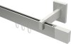 10212919-103932 Innenlauf Gardinenstange Aluminium / Metall eckig 14x35 mm SMARTLINE - Lox Edelstahl-Optik / Weiß