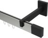 10212920-103928 Innenlauf Gardinenstange Aluminium / Metall eckig 14x35 mm SMARTLINE - Lox Edelstahl-Optik / Schwarz (WA lang)