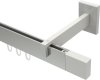 10212920-103932 Innenlauf Gardinenstange Aluminium / Metall eckig 14x35 mm SMARTLINE - Lox Edelstahl-Optik / Weiß (WA lang)
