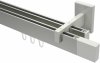 10212921-XX3932 Innenlauf Gardinenstange Aluminium / Metall eckig 14x35 mm 2-läufig SMARTLINE - Lox Edelstahl-Optik / Weiß