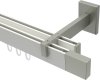 10212922-103239 Innenlauf Gardinenstange Aluminium / Metall eckig 14x35 mm 2-läufig SMARTLINE - Lox Weiß / Edelstahl-Optik (WA lang)