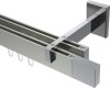 10212922-103912 Innenlauf Gardinenstange Aluminium / Metall eckig 14x35 mm 2-läufig SMARTLINE - Lox Edelstahl-Optik / Chrom (WA lang)