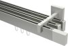 10212923-XX3932 Innenlauf Gardinenstange Aluminium / Metall eckig 14x35 mm 3-läufig SMARTLINE - Lox Edelstahl-Optik / Weiß