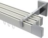10212924-103212 Innenlauf Gardinenstange Aluminium / Metall eckig 14x35 mm 3-läufig SMARTLINE - Lox Weiß / Chrom (WA lang)