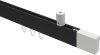 10212934-102832 Innenlauf Gardinenstange Deckenmontage Aluminium / Metall eckig 14x35 mm SONIUS - Lox Schwarz / Weiß