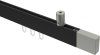 10212934-102839 Innenlauf Gardinenstange Deckenmontage Aluminium / Metall eckig 14x35 mm SONIUS - Lox Schwarz / Edelstahl-Optik