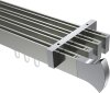 10213018-103912 Innenlauf Gardinenstange Deckenmontage Aluminium / Metall eckig 14x35 mm 4-läufig SMARTLINE - Conex Edelstahl-Optik / Chrom