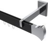 10213020-102812 Innenlauf Gardinenstange Aluminium / Metall eckig 14x35 mm SMARTLINE - Conex Schwarz / Chrom (WA lang)
