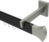 10213020-102839 Innenlauf Gardinenstange Aluminium / Metall eckig 14x35 mm SMARTLINE - Conex Schwarz / Edelstahl-Optik (WA lang)