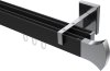 10213021-102812 Innenlauf Gardinenstange Aluminium / Metall eckig 14x35 mm 2-läufig SMARTLINE - Conex Schwarz / Chrom
