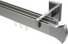 10213021-103912 Innenlauf Gardinenstange Aluminium / Metall eckig 14x35 mm 2-läufig SMARTLINE - Conex Edelstahl-Optik / Chrom
