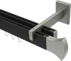 10213022-102839 Innenlauf Gardinenstange Aluminium / Metall eckig 14x35 mm 2-läufig SMARTLINE - Conex Schwarz / Edelstahl-Optik (WA lang)