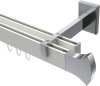 10213022-103212 Innenlauf Gardinenstange Aluminium / Metall eckig 14x35 mm 2-läufig SMARTLINE - Conex Weiß / Chrom (WA lang)