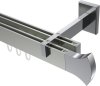 10213022-103912 Innenlauf Gardinenstange Aluminium / Metall eckig 14x35 mm 2-läufig SMARTLINE - Conex Edelstahl-Optik / Chrom (WA lang)