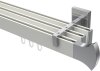 10213023-103212 Innenlauf Gardinenstange Aluminium / Metall eckig 14x35 mm 3-läufig SMARTLINE - Conex Weiß / Chrom