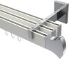 10213024-103212 Innenlauf Gardinenstange Aluminium / Metall eckig 14x35 mm 3-läufig SMARTLINE - Conex Weiß / Chrom (WA lang)
