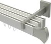10213024-103239 Innenlauf Gardinenstange Aluminium / Metall eckig 14x35 mm 3-läufig SMARTLINE - Conex Weiß / Edelstahl-Optik (WA lang)