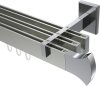 10213024-103912 Innenlauf Gardinenstange Aluminium / Metall eckig 14x35 mm 3-läufig SMARTLINE - Conex Edelstahl-Optik / Chrom (WA lang)