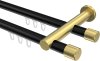 10213112-102938 Innenlauf Gardinenstange Aluminium / Metall 20 mm Ø 2-läufig PLATON - Santo Schwarz / Messing-Optik