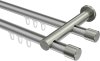 10213112-103339 Innenlauf Gardinenstange Aluminium / Metall 20 mm Ø 2-läufig PLATON - Santo Silbergrau / Edelstahl-Optik
