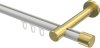 10213125-103238 Innenlauf Gardinenstange Aluminium / Metall 20 mm Ø PRESTIGE - Santo Weiß / Messing-Optik