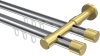 10213126-101238 Innenlauf Gardinenstange Aluminium / Metall 20 mm Ø 2-läufig PRESTIGE - Santo Chrom / Messing-Optik