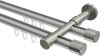 10213126-103339 Innenlauf Gardinenstange Aluminium / Metall 20 mm Ø 2-läufig PRESTIGE - Santo Silbergrau / Edelstahl-Optik