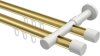 10213126-103832 Innenlauf Gardinenstange Aluminium / Metall 20 mm Ø 2-läufig PRESTIGE - Santo Messing-Optik / Weiß