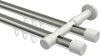 10213126-103932 Innenlauf Gardinenstange Aluminium / Metall 20 mm Ø 2-läufig PRESTIGE - Santo Edelstahl-Optik / Weiß