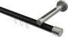 10213145-102939 Innenlauf Gardinenstange Aluminium / Metall 20 mm Ø SITENO - Santo Schwarz / Edelstahl-Optik