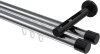 10213146-101229 Innenlauf Gardinenstange Aluminium / Metall 20 mm Ø 2-läufig SITENO - Santo Chrom / Schwarz