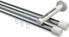 10213146-101232 Innenlauf Gardinenstange Aluminium / Metall 20 mm Ø 2-läufig SITENO - Santo Chrom / Weiß