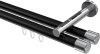 10213146-102912 Innenlauf Gardinenstange Aluminium / Metall 20 mm Ø 2-läufig SITENO - Santo Schwarz / Chrom