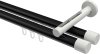 10213146-102932 Innenlauf Gardinenstange Aluminium / Metall 20 mm Ø 2-läufig SITENO - Santo Schwarz / Weiß