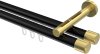 10213146-102938 Innenlauf Gardinenstange Aluminium / Metall 20 mm Ø 2-läufig SITENO - Santo Schwarz / Messing-Optik