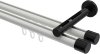10213146-103229 Innenlauf Gardinenstange Aluminium / Metall 20 mm Ø 2-läufig SITENO - Santo Weiß / Schwarz