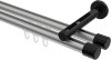 10213146-103329 Innenlauf Gardinenstange Aluminium / Metall 20 mm Ø 2-läufig SITENO - Santo Silbergrau / Schwarz