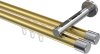 10213146-103812 Innenlauf Gardinenstange Aluminium / Metall 20 mm Ø 2-läufig SITENO - Santo Messing-Optik / Chrom