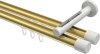 10213146-103832 Innenlauf Gardinenstange Aluminium / Metall 20 mm Ø 2-läufig SITENO - Santo Messing-Optik / Weiß