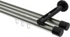 10213146-103929 Innenlauf Gardinenstange Aluminium / Metall 20 mm Ø 2-läufig SITENO - Santo Edelstahl-Optik / Schwarz