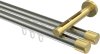 10213146-103938 Innenlauf Gardinenstange Edelstahl-Optik / Messing-Optik 20 mm Ø 2-läufig SITENO - Santo
